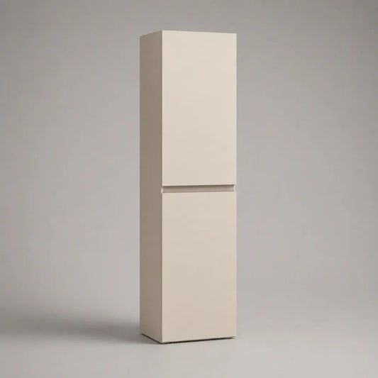 Mobile colonna da bagno a pavimento con 2 ante in legno, beige opaco, 30 x 30 x 170 cm